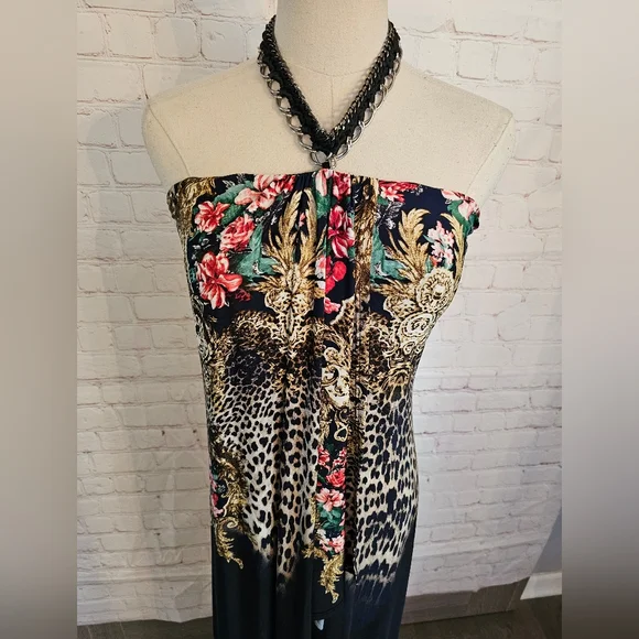 S Twelve Floral & Animal Print Maxi Dress | Navy | Small | NWOT - Picture 9 of 11